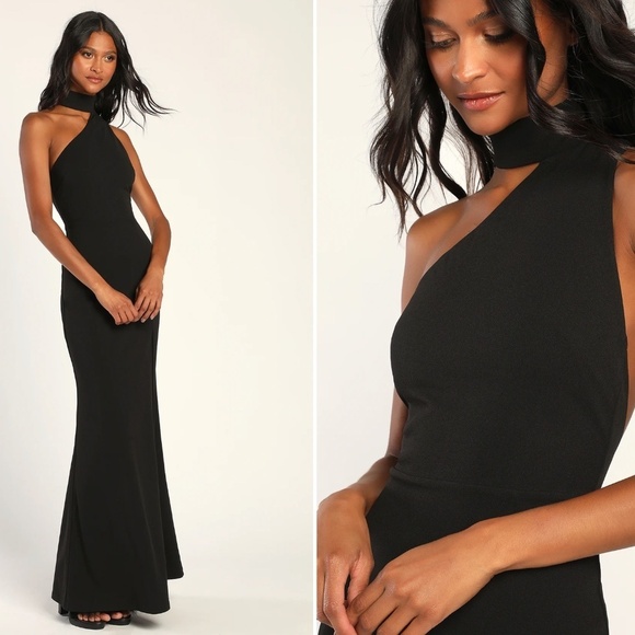 LULU's Sexy Prom Wedding Elegant Assymetrical One Shoulder Mermaid Trumpet Maxi - Picture 5 of 5